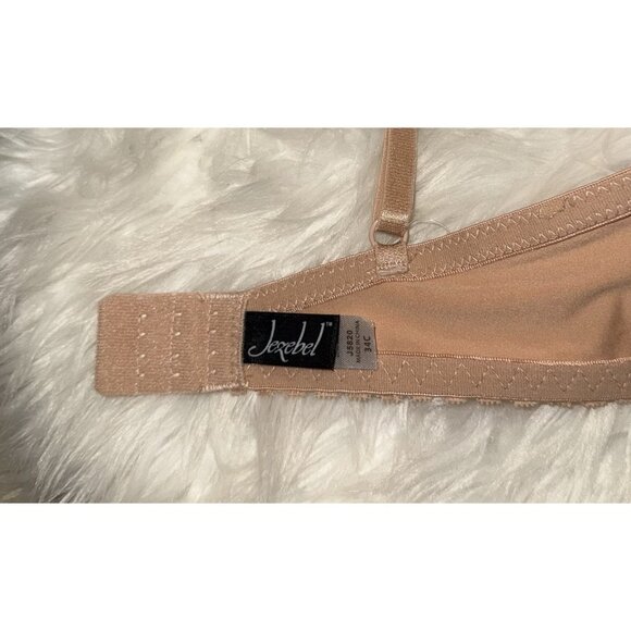 Jezebel J5820 Lace Trim Underwire Contour Bra Lined Womens 34C Beige New - Picture 6 of 6
